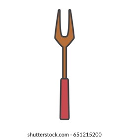 fork bbq cutlery icon