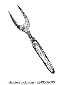 fork bbq sketch icon isolated