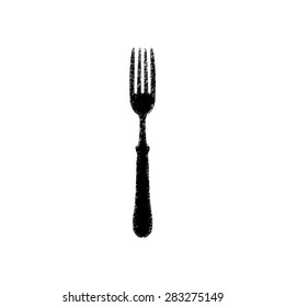 fork - black vector icon