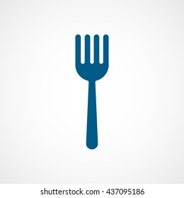 Fork Blue Flat Icon On White Background