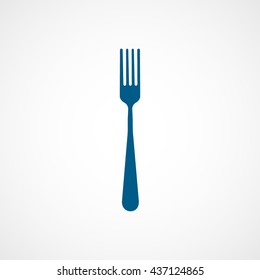 Fork Blue Flat Icon On White Background