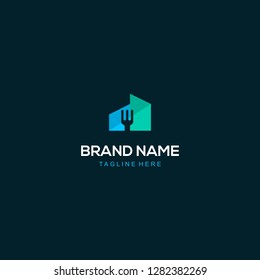 Fork Building Abstract Creative Menu Restaurant Business Logo