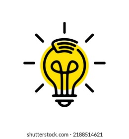 fork bulb food idea smart logo vector icon illustration