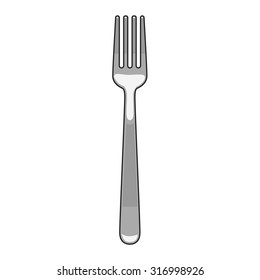 Fork Cartoon Vector Illustration