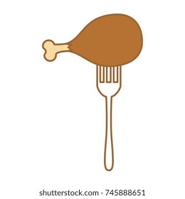 fork with chicken thigh