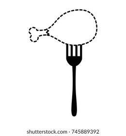 fork with chicken thigh