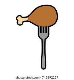 fork with chicken thigh