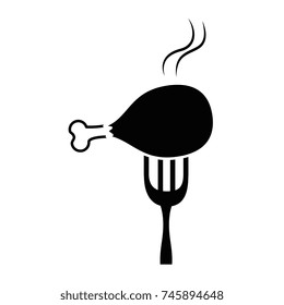 fork with chicken thigh
