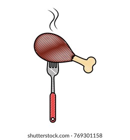 fork with chicken thighs