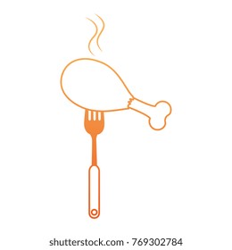 fork with chicken thighs