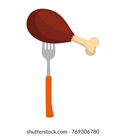 fork with chicken thighs