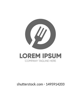 Fork And Circle Shape Logo Design,restaurant Logo
