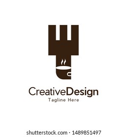 Fork Coffee Cup Creative Business Logo Design