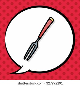 Fork color doodle, speech bubble