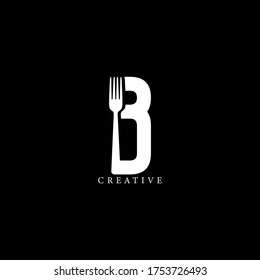 Fork concept B letter logo design. Vector EPS 10.