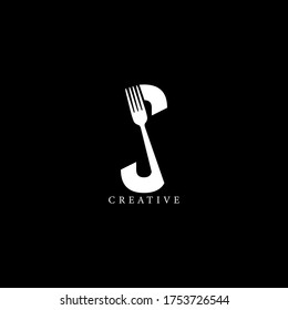 Fork Concept S Letter Logo Design. Vektor EPS10.
