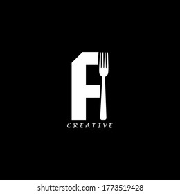 Fork concept simple flat A letter logo design. Vector EPS 10