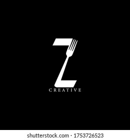 Fork concept Z letter logo design. Vector EPS 10.