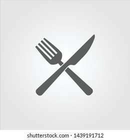 fork cross knife icon symbol vector