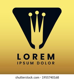 Fork crown logo with golden background fpr any purpose