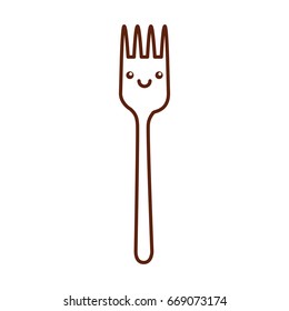 fork cutlery kawaii character