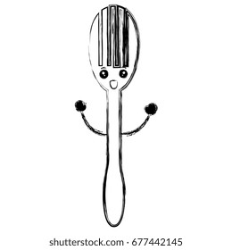 fork cutlery kawaii character