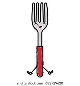 fork cutlery kawaii character