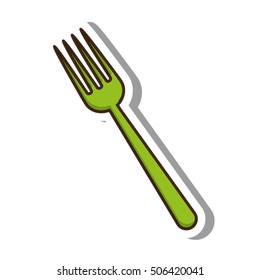 fork cutlery tool isolated icon vector illustration design