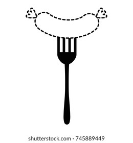 fork with delicious sausage