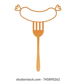 fork with delicious sausage