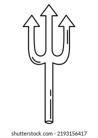 Fork of the demon doodle icon. Halloween concept.