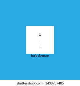 fork demon icon sign signifier vector