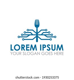 fork digital vector , food logo