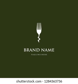Fork Equipment Menu Restaurant Abstract Minimalist Creative Business Logo