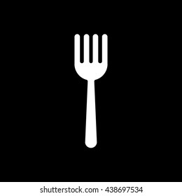 Fork Flat Icon On Black Background