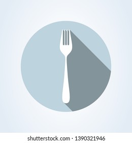 fork flat style. icon isolated on white background. Vector illustration 
