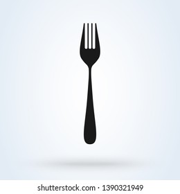 fork flat style. icon isolated on white background. Vector illustration 
