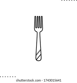 Fork for food vector icon in outline 