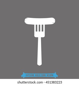 fork, frankfurter icon vector illustration EPS 10