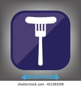 fork, frankfurter icon vector illustration EPS 10