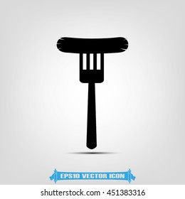 fork, frankfurter icon vector illustration EPS 10