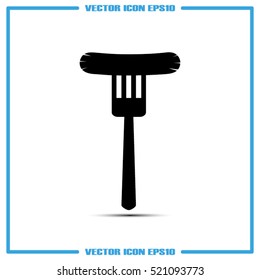 fork, frankfurter icon vector illustration eps10. Isolated badge for website or app - stock infographics