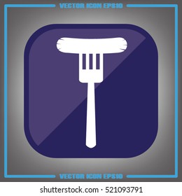 fork, frankfurter icon vector illustration eps10. Isolated badge for website or app - stock infographics