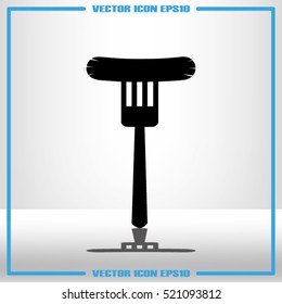fork, frankfurter icon vector illustration eps10. Isolated badge for website or app - stock infographics
