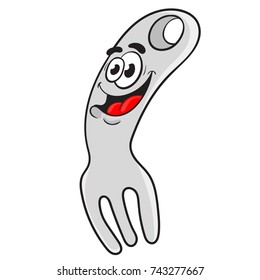 fork funny cartoon character design vector illustration.