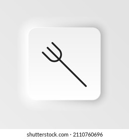 Fork, garden, pitchfork vector icon. Element of design tool for mobile concept and web apps vector. Thin neumorphic style vector icon for website design