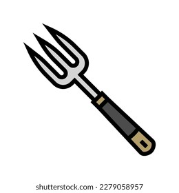 fork garden tool color icon vector. fork garden tool sign. isolated symbol illustration