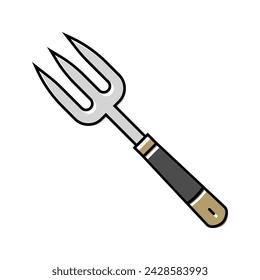 fork garden tool color icon vector. fork garden tool sign. isolated symbol illustration