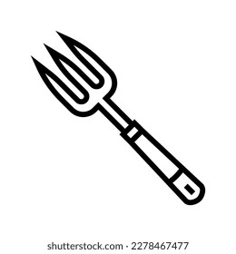 fork garden tool line icon vector. fork garden tool sign. isolated contour symbol black illustration