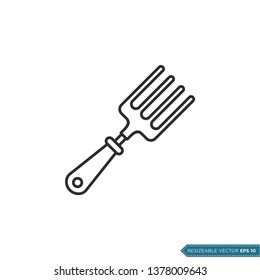 Fork Gardening Tool Icon Vector Template Illustration Design